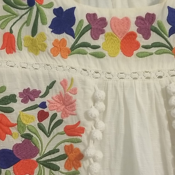 Anthropologie Vanessa Virginia pom pom peasant top - Picture 3 of 8